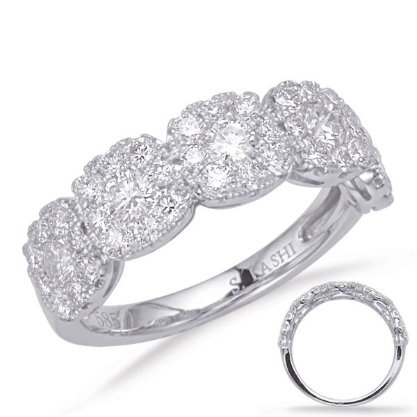 White Gold Diamond Cluster Fashion Ring JWR Jewelers Athens, GA