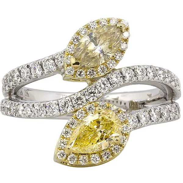 Bypass Ring with Yellow Diamonds JWR Jewelers Athens, GA
