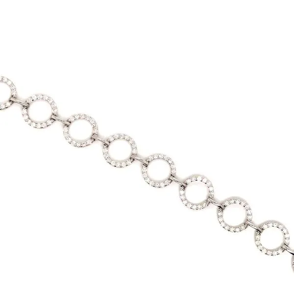 White Gold Diamond Circle Link Bracelet JWR Jewelers Athens, GA