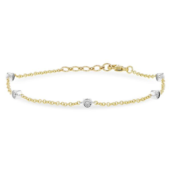 Two-Tone Gold Diamond Station Bracelet JWR Jewelers Athens, GA