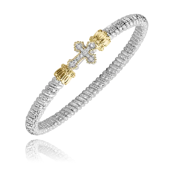 Closed Vahan Diamond Bracelet with a Cross Centerpiece JWR Jewelers Athens, GA