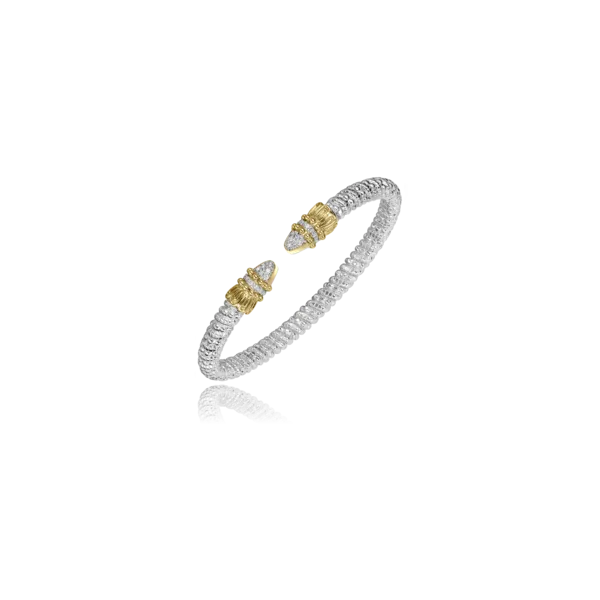 Sterling Silver and 14K Yellow Gold Open Diamond Vahan Cuff Bangle Bracele JWR Jewelers Athens, GA