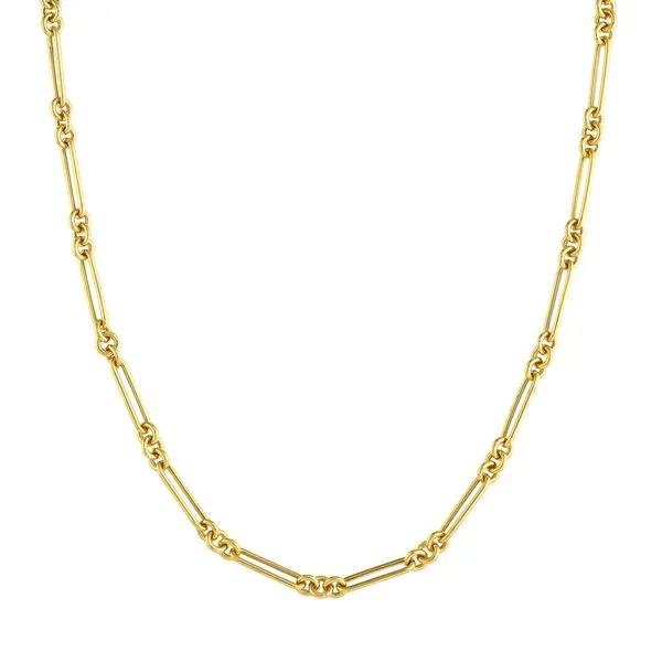 14K Yellow Gold Eighteen Inch Hollow Paperclip Link Necklace that is 4.5 millimeters in width. JWR Jewelers Athens, GA