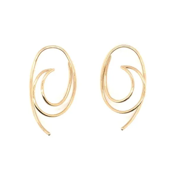 Yellow Gold Earwire Earrings with a 