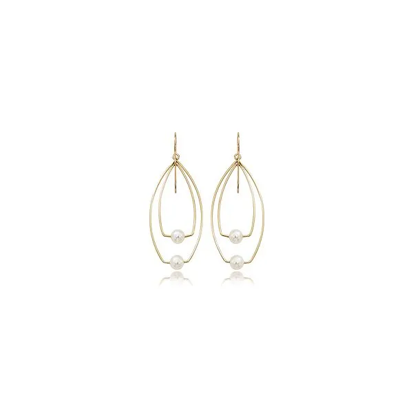 Gold Dangle Earrings with Freshwater Pearls JWR Jewelers Athens, GA