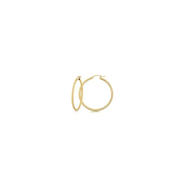 14K Yellow Gold Large Twisted Wire Hoop Earrings JWR Jewelers Athens, GA