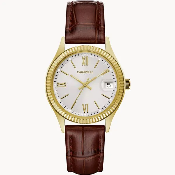 Yellow Caravelle with Brown Strap JWR Jewelers Athens, GA