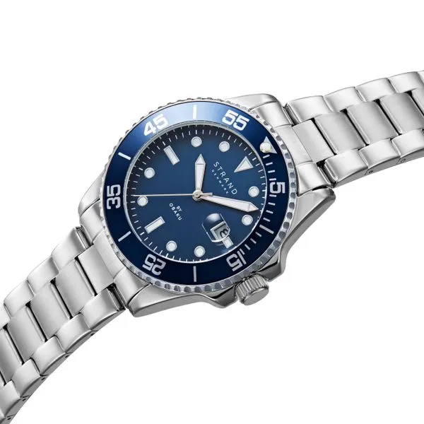 Man's Qiartz Stainless Watch with Blue Dial JWR Jewelers Athens, GA