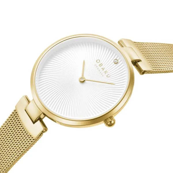 Yellow Lady's Quartz Watch with White Dial JWR Jewelers Athens, GA