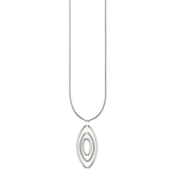 Silver Necklace with a Triple Marquise Drop Pendant JWR Jewelers Athens, GA
