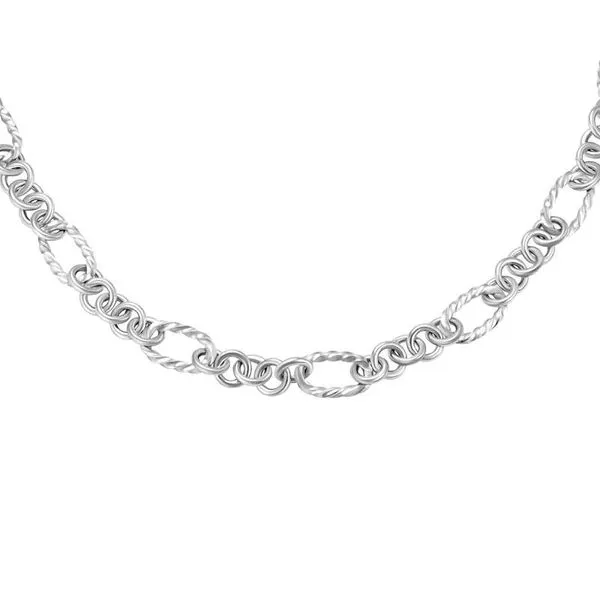 Silver Link Design Necklace JWR Jewelers Athens, GA