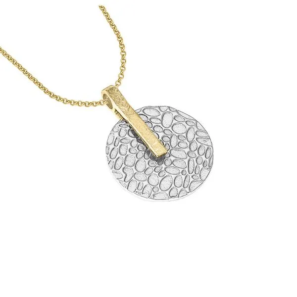 Yellow Necklace with a Silver Disc JWR Jewelers Athens, GA