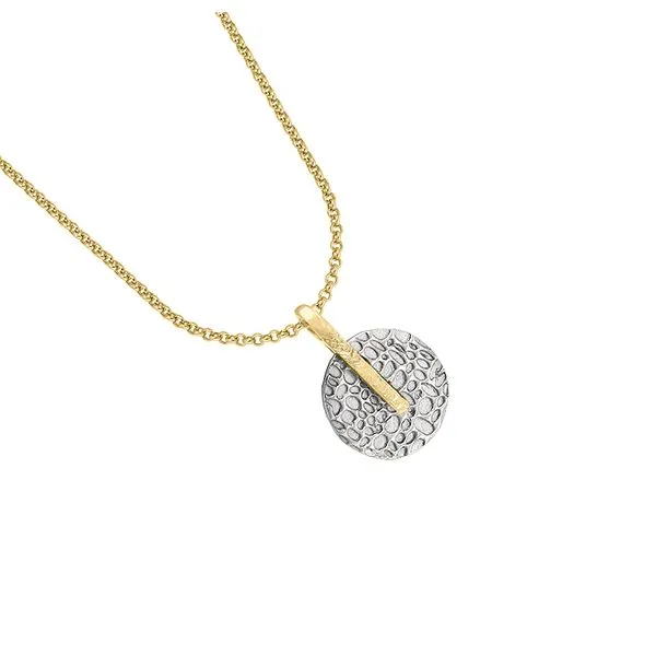 Two-Tone Necklace with a White Disc JWR Jewelers Athens, GA