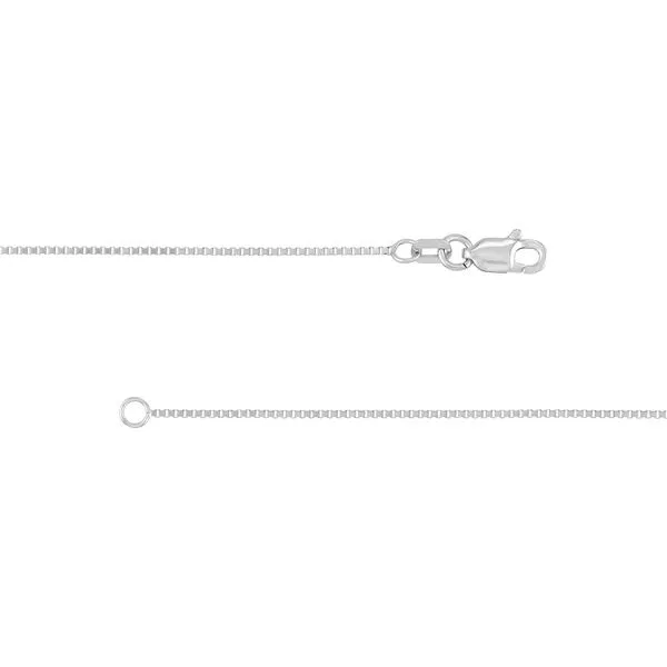 Sterling Silver Twenty Inch Box Chain that measures 0.80 millimeters in width . JWR Jewelers Athens, GA