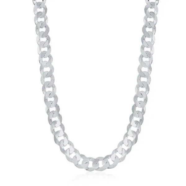 Sterling Silver Cuban Link Chain that is 6.25 Millimeters Wide and Twenty-Two inches Long. JWR Jewelers Athens, GA