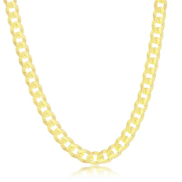 Gold Plated Sterling Silver Twenty-Four Inch Cuban Link Chain that is 6.0 millimeters in width. JWR Jewelers Athens, GA