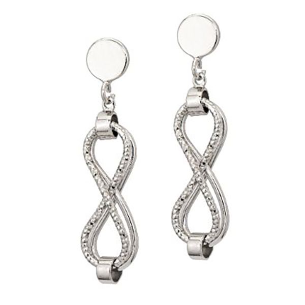 Silver Infinity Link Drop Earrings JWR Jewelers Athens, GA