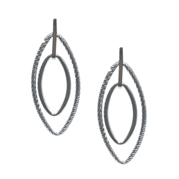 Silver Double Marquise Dangle Earrings JWR Jewelers Athens, GA
