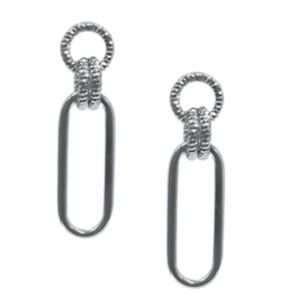 Silver Paperclip Drop Earrings JWR Jewelers Athens, GA