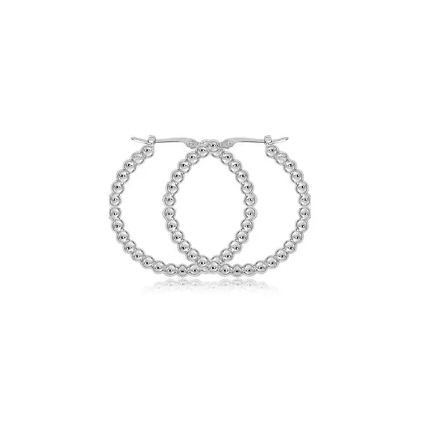 Silver Beaded Hoop Earrings JWR Jewelers Athens, GA