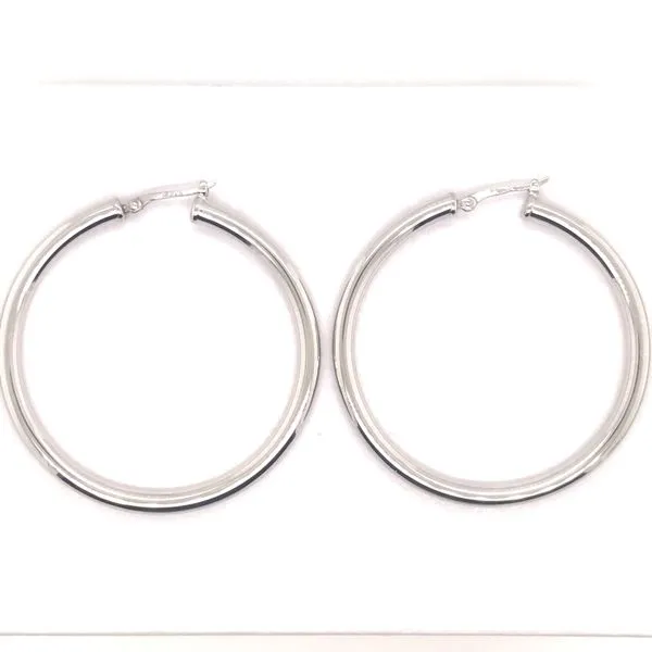 Sterling Silver Hoops which Measure 3 x 40 milimeters, JWR Jewelers Athens, GA