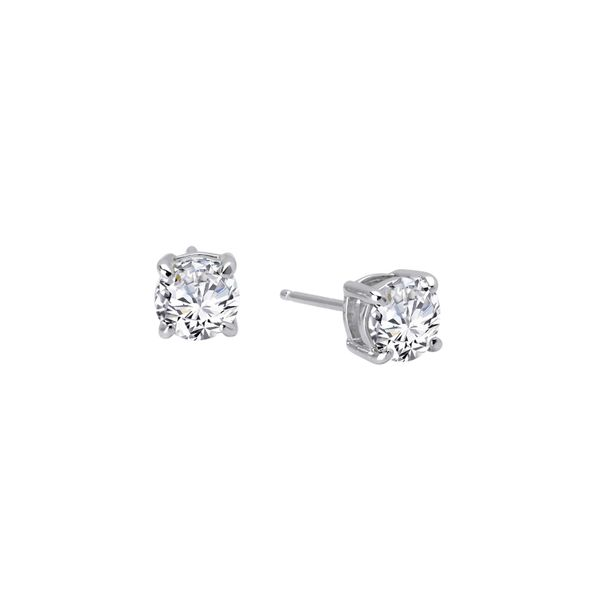 Silver Earrings with Round Simulated Diamonds JWR Jewelers Athens, GA