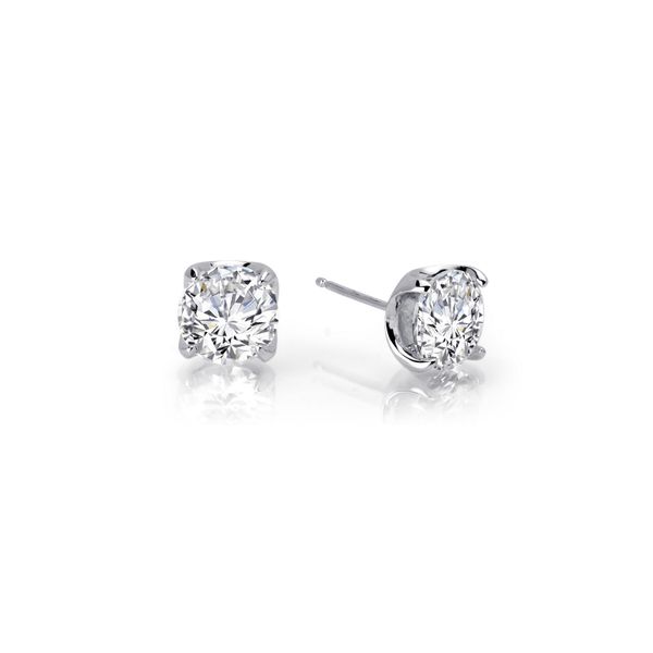 Silver Stud Earrings with Simulated Diamonds JWR Jewelers Athens, GA