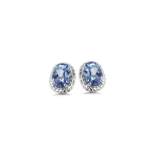 Sterling Silver Created Sapphire Earrings JWR Jewelers Athens, GA