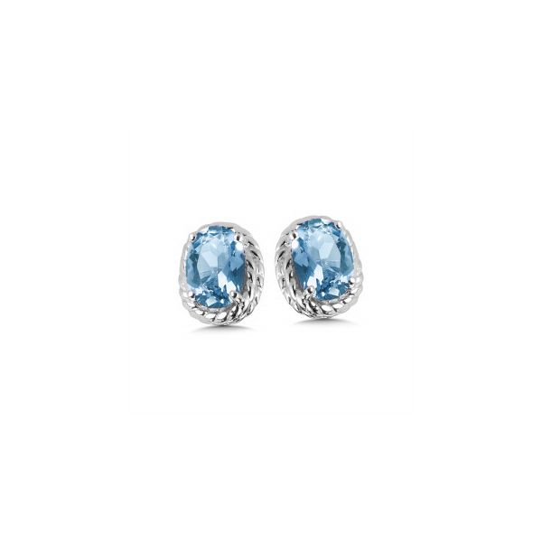 Sterling Silver Blue Topaz Earrings JWR Jewelers Athens, GA
