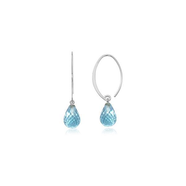 Silver Blue Topaz Dangle Earrings JWR Jewelers Athens, GA