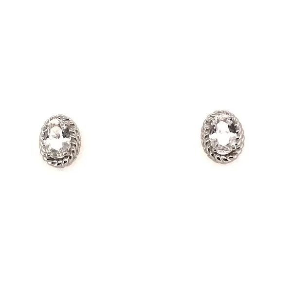 White Sapphire Earrings JWR Jewelers Athens, GA