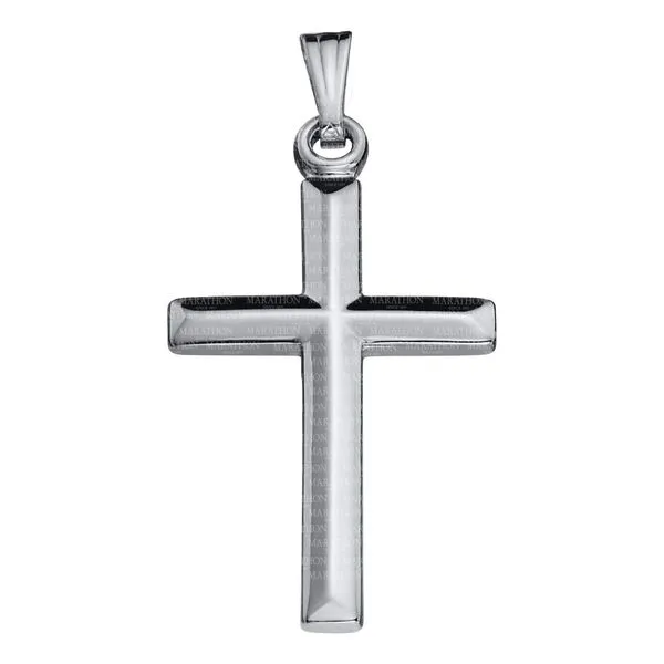 Silver Polished Cross Necklace JWR Jewelers Athens, GA