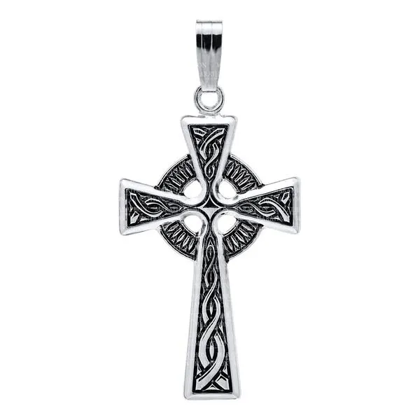 Sterling Silver Celtic Cross on an Eighteen Inch Rolo Chain JWR Jewelers Athens, GA