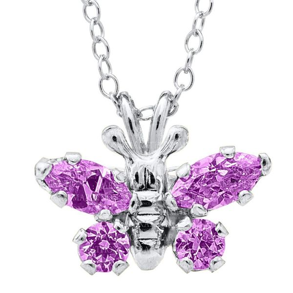 Silver February Butterfly Necklace JWR Jewelers Athens, GA