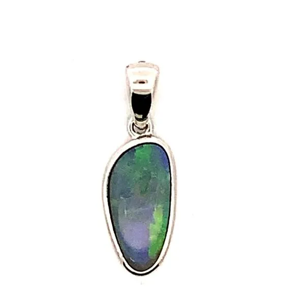 Sterling Silver Pendant with a Long Black Opal weighing 1.97 carats. JWR Jewelers Athens, GA