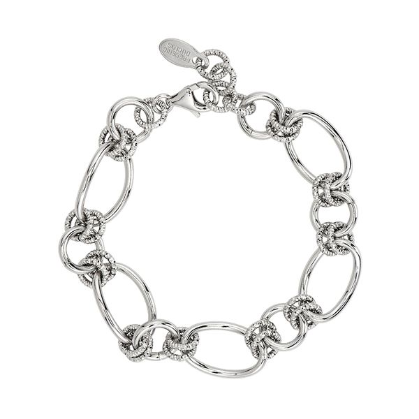 Silver Round and Oval Link Bracelet JWR Jewelers Athens, GA