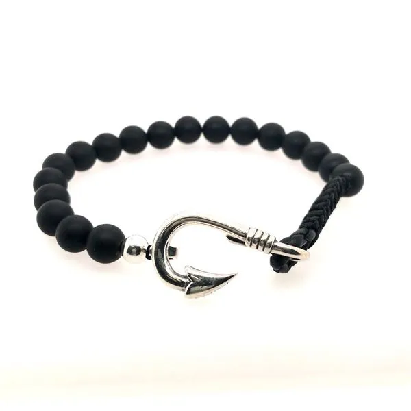 Silver Onyx Bead Bracelet JWR Jewelers Athens, GA