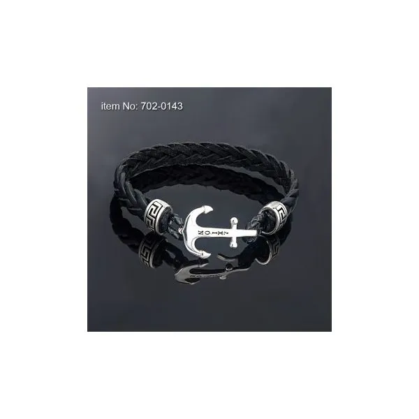 Black Leather Bracelet JWR Jewelers Athens, GA