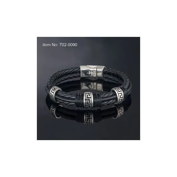 Black Leather Bracelet JWR Jewelers Athens, GA