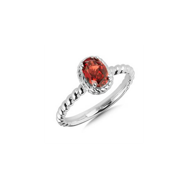 Sterling Silver Ring with an Oval Garnet Stone JWR Jewelers Athens, GA