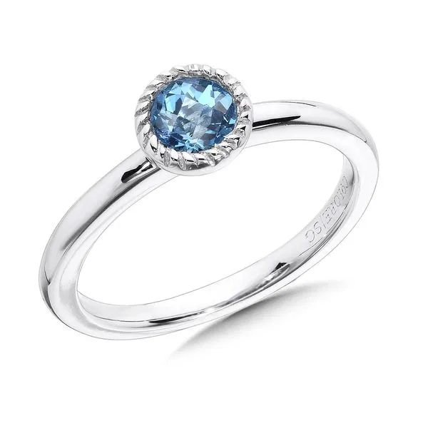 Silver Ring with Blue Topaz Stone JWR Jewelers Athens, GA