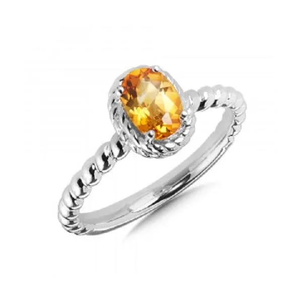 Sterling Silver Ring with an Oval Citrine JWR Jewelers Athens, GA