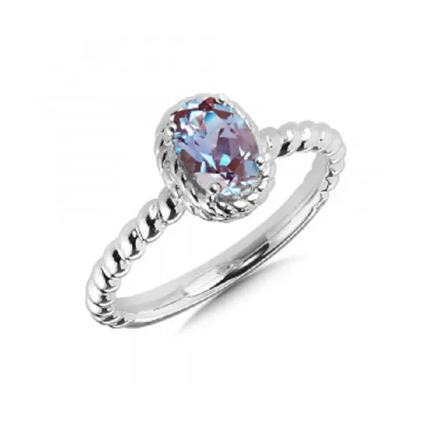 Sterling Silver Ring with an Oval Created Alexanderite JWR Jewelers Athens, GA