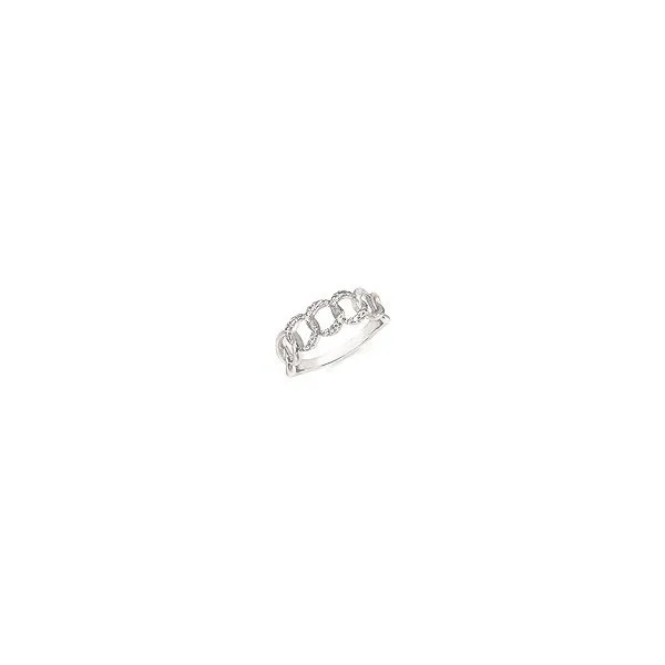 Sterling Silver Round Link Design Ring with Thirty Round Diamonds weighing 0.16 carats. JWR Jewelers Athens, GA