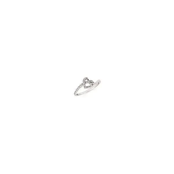 Sterling Silver Ring with a Heart Design containing Twenty Round Diamonds weighing 0.25 carats. JWR Jewelers Athens, GA