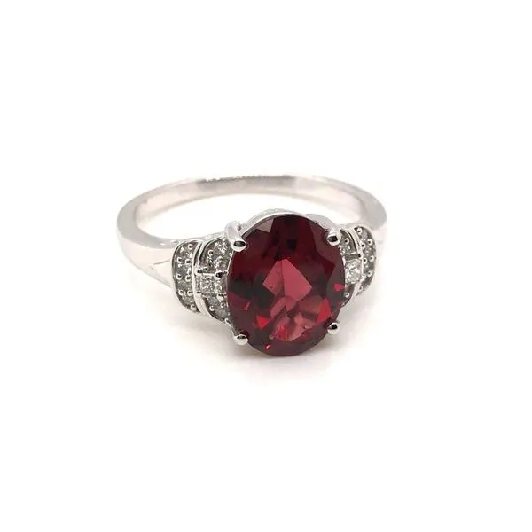White Gold Garnet and Diamond Ring JWR Jewelers Athens, GA