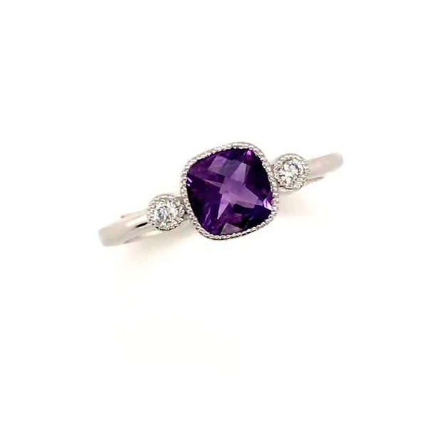 White Gold Amethyst and Diamond Ring JWR Jewelers Athens, GA