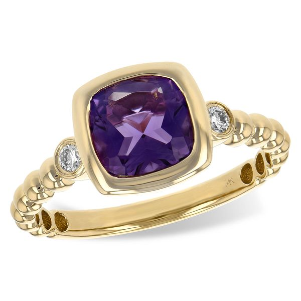 Yellow Gold Amethyst and Diamond Ring JWR Jewelers Athens, GA