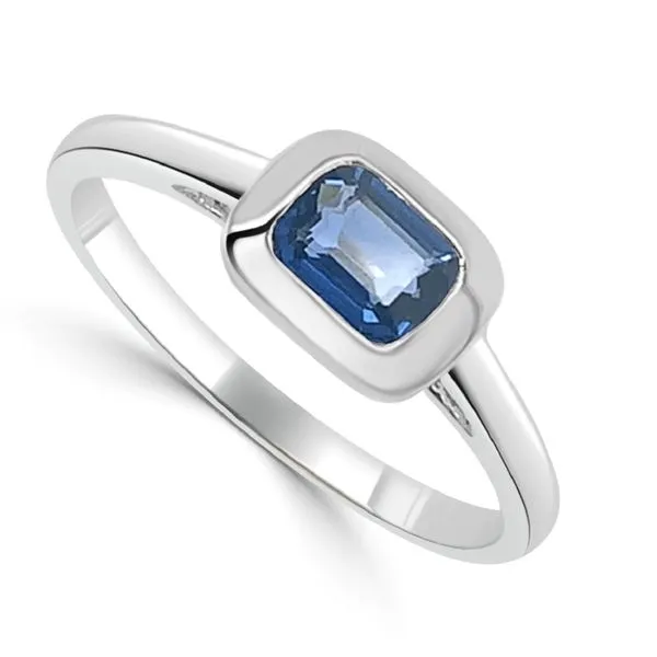 White Gold Blue Sapphire Ring JWR Jewelers Athens, GA