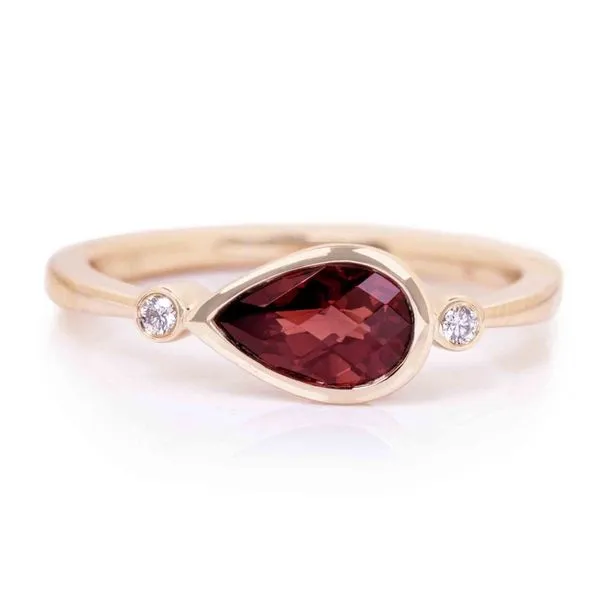 Yellow Gold Garnet and Diamond Ring JWR Jewelers Athens, GA